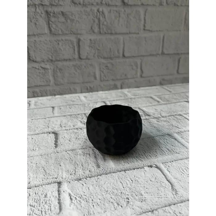 Mini Siyah Dekoratif Saksı 5 cm Modern Masaüstü Bitki Saksısı