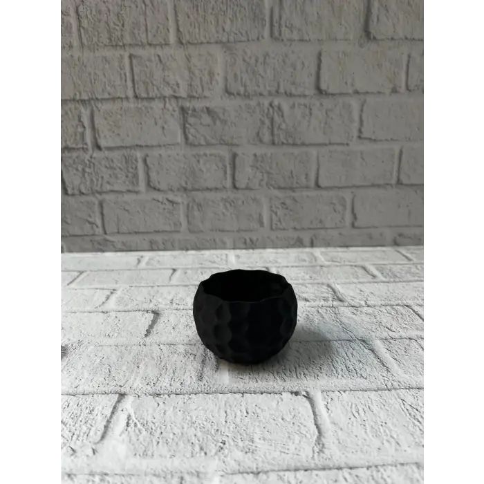 Mini Siyah Dekoratif Saksı 5 cm Modern Masaüstü Bitki Saksısı