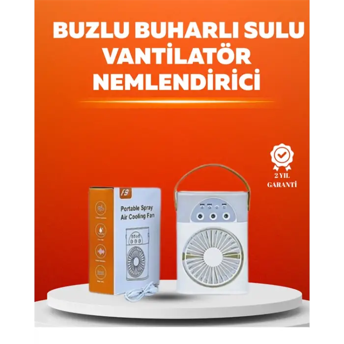 Mini USB Klima Fan | 3 Kademeli Spreyli Hava Soğutucu, Taşınabilir