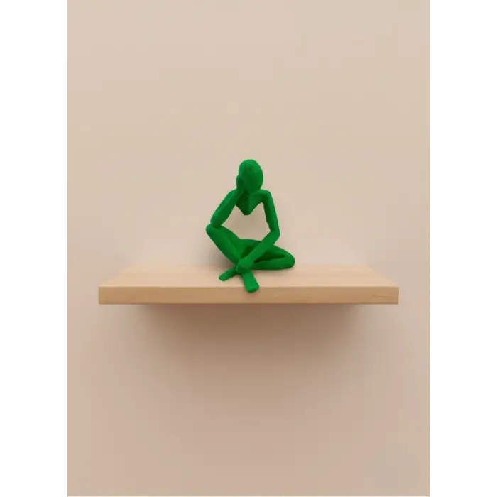 Minimal İnsan Figürü Biblo Yeşil Ev ve Ofis Dekoru
