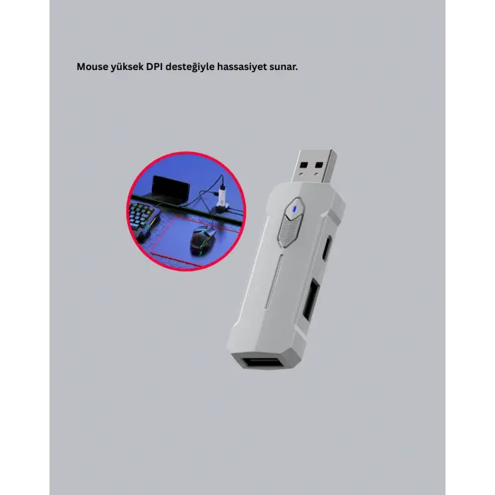 Mobil Gaming Set Klavye + Mouse + Dönüştürücü 5’li Paket Yüksek DPI Bluetooth