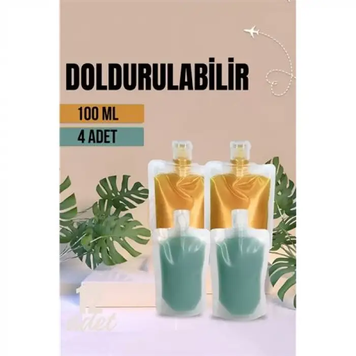 BX Doldurulabilir Krem Şampuan Kabı Tekrar Kullanılabilir Set 4 ADET