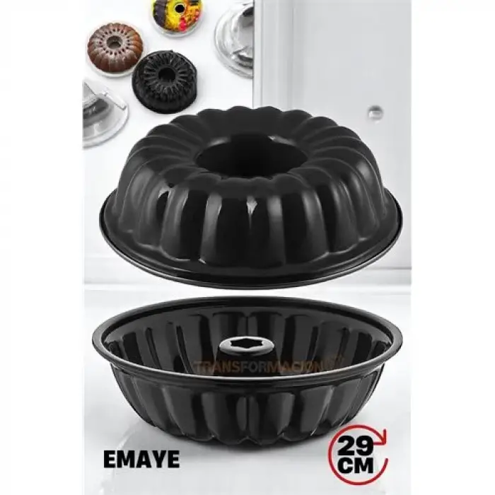 BX Emaye Kek Kalıbı - Yapışmaz Siyah Emaye Kek Kalıbı 29 CM