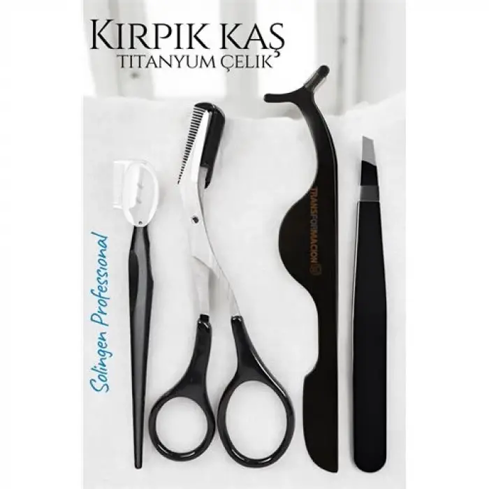 BX Kirpik Kaş Bakım Kiti Titanyum Çelik Solingen