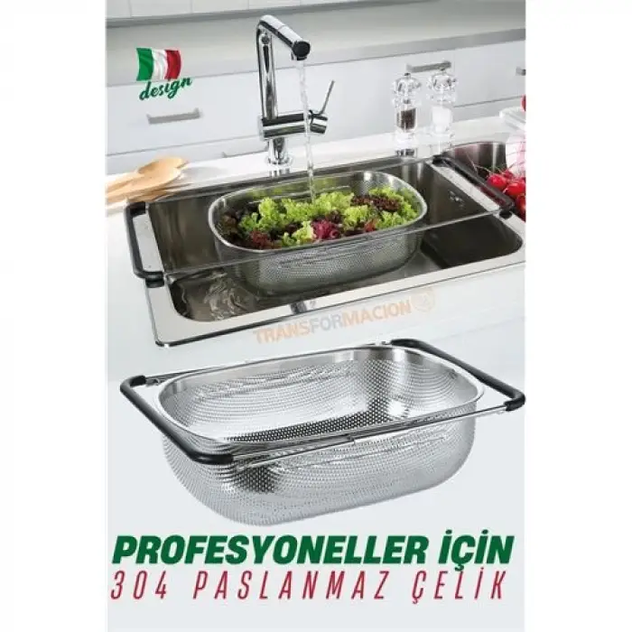 BX Lavabo Süzgeci Ayarlanabilir Kevgir 304 Paslanmaz Çelik