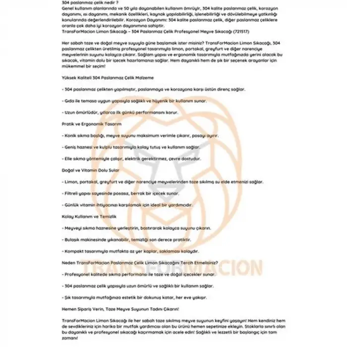 Limon Sıkacağı 304 Paslanmaz Çelik Meyve Sıkacağı  Profesyonel