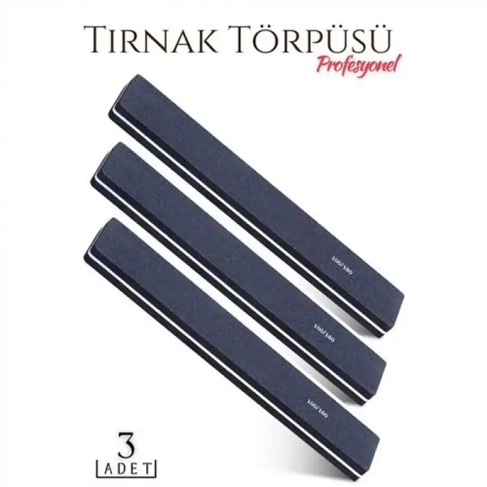 BX Manikür Pedikür Tırnak Törpüsü 100/180 Grid Profesyonel 3 Adet