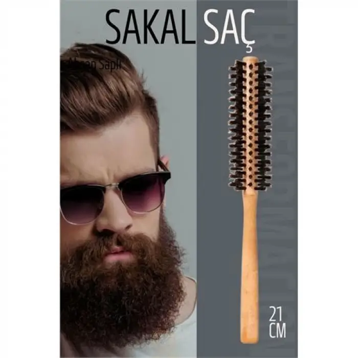 BX Sakal Fırçası Saç Fırçası ve Fön Fırçası Ahşap Saplı