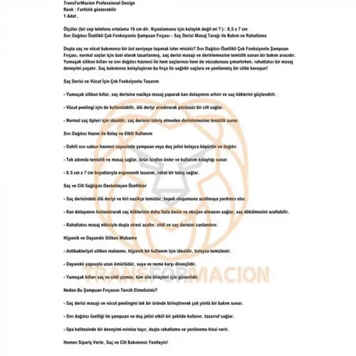 BX Şampuan Hazneli Silikon Peeling ve Masaj Fırçası