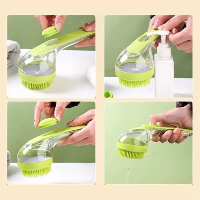 BX Şampuan Hazneli Silikon Saç Yıkama Peeling ve Masaj Fırçası