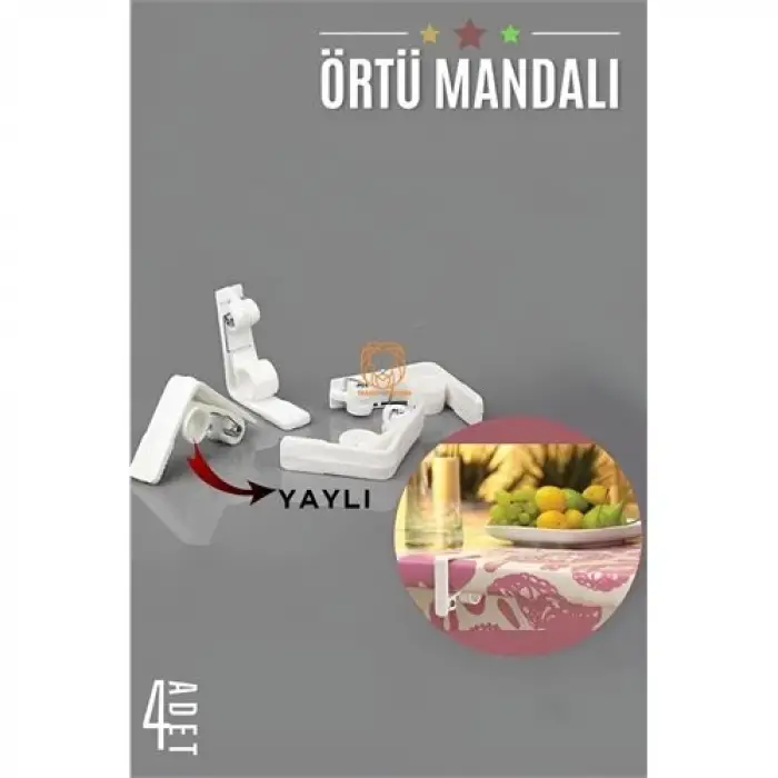 BX Yaylı Masa Örtüsü Mandalı 4 ADET