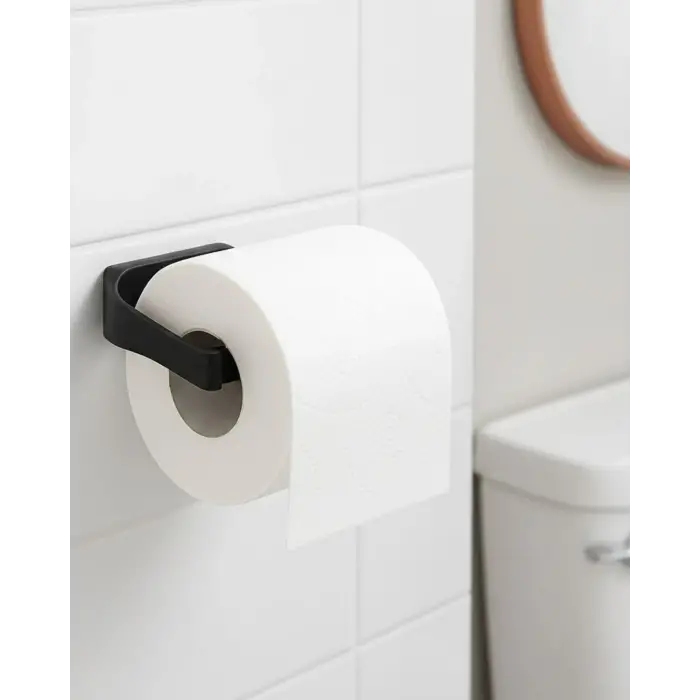 Modern Siyah Tuvalet Kağıtlığı Duvar Tipi Minimal Tasarım Peçetelik
