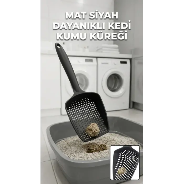 Küçük Delikli İnce Taneli Kedi Kumu Küreği – Dayanıklı, Ergonomik, Hijyenik Temizlik Küreği