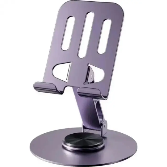 Mor 360° Dönebilir Kompakt Masaüstü Metal Telefon Tutucu