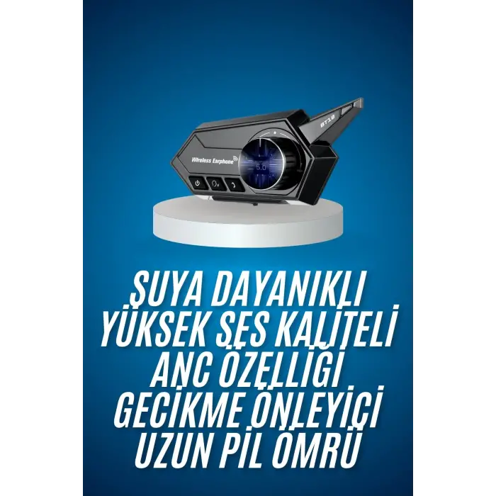 Motosiklet Kask Bluetooth Kablosuz Kulaklık 5.0 Bluetooh Yüksek Ses Kaliteli