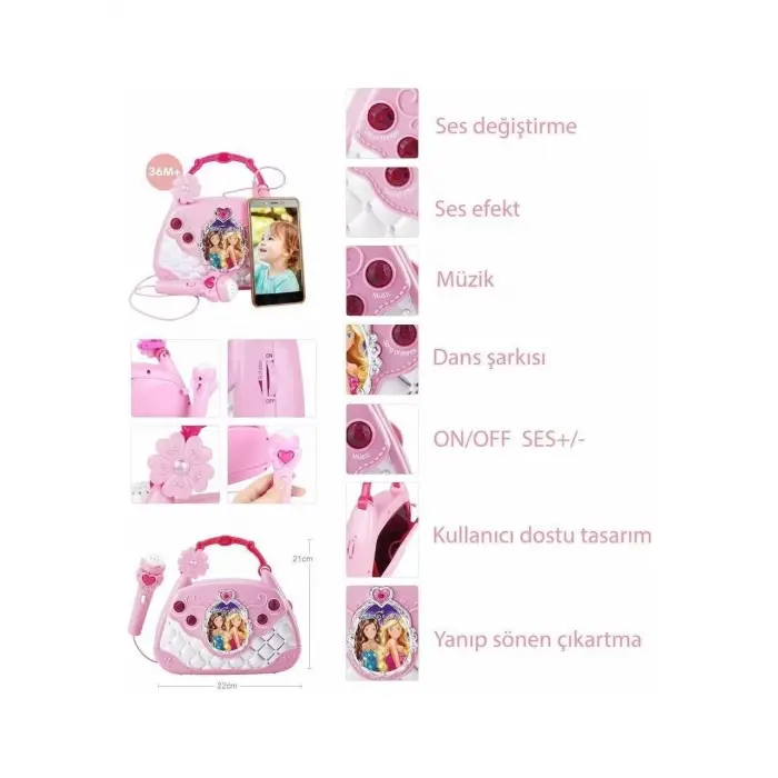 MP3 VE MİKROFONLU PARTİ MÜZİK EL ÇANTASI