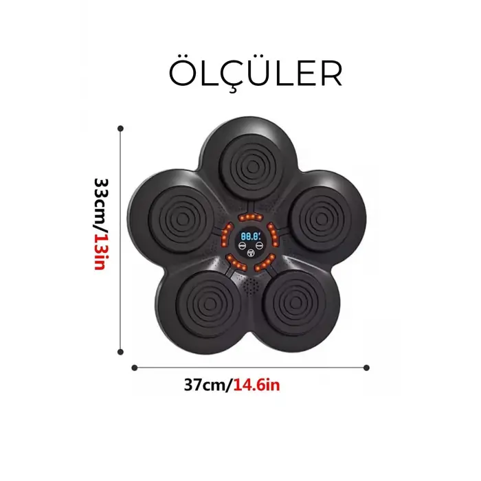 Müzikli Duvar Boks Padi Darbe Sensörlü Antrenman Pedi LED Işıklı Eğlenceli Boks Oyuncağı