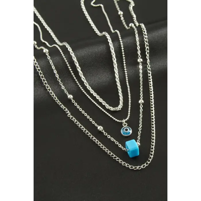 Nazar Cam Boncuk Dörtlü Kolye