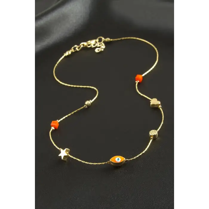 Nazar Mineli Zincir Şans Kolye