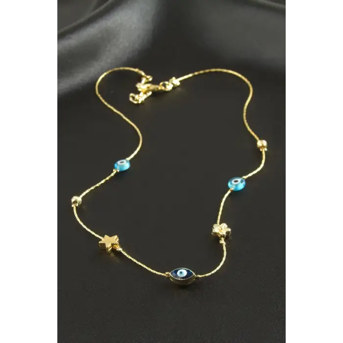 Nazar Mineli Zincir Şans Kolye