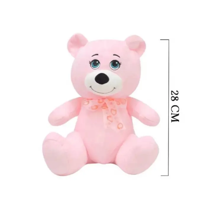 BX  1022P Göbekli Ayı 28 cm Pembe -Selay Oyuncak