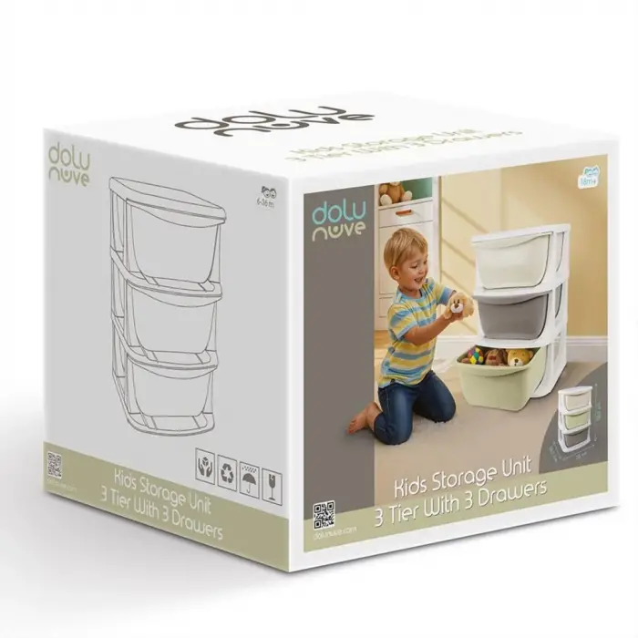 BX  7130 3 Katlı 3 Çekmeceli Saklama Ünitesi -Dolu Oyuncak