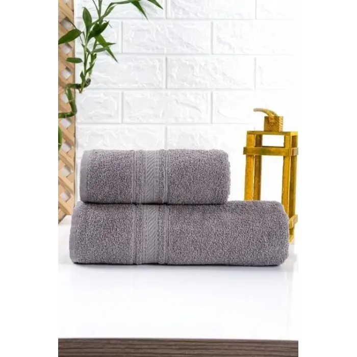 Nevresim Dünyası Gri 2li Havlu Seti