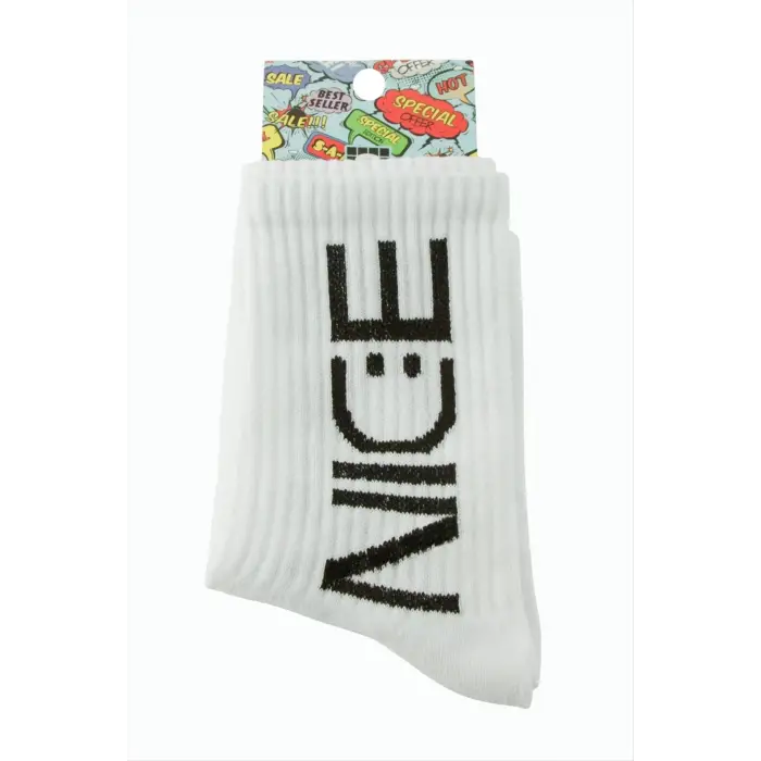 Nice Yazılı Kolej Çorap 8*28