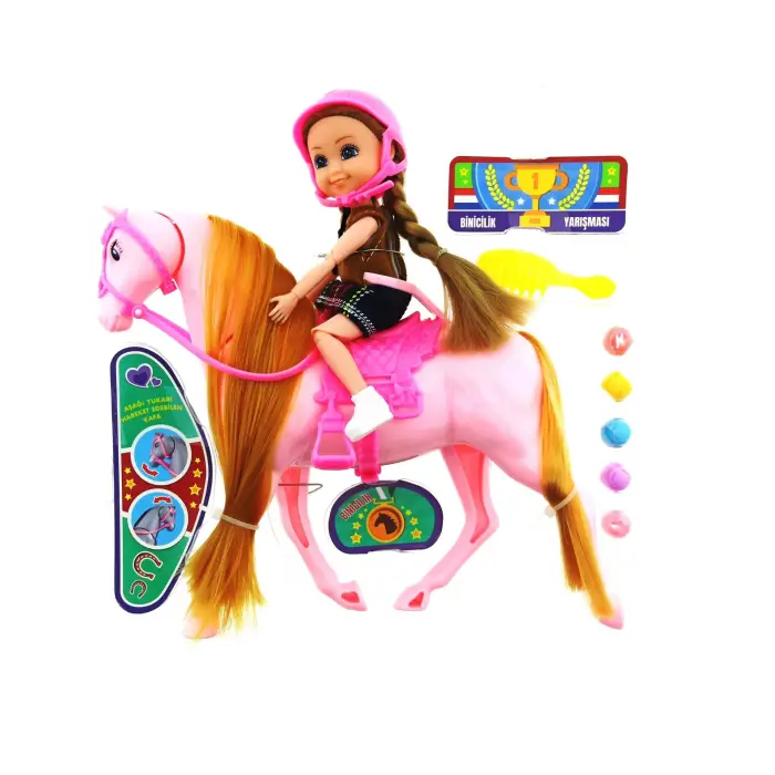 Nini Love Binici Bebek Pembe At