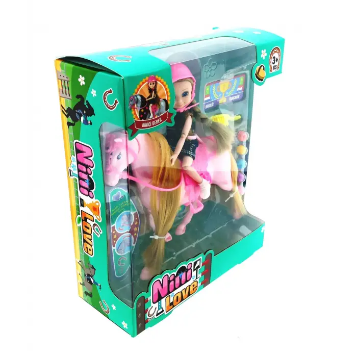 Nini Love Binici Bebek Pembe At