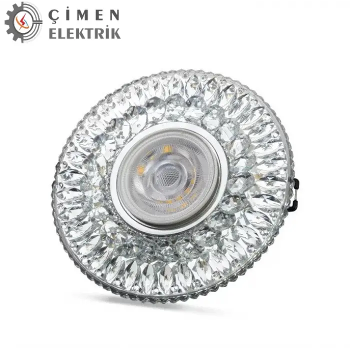 NOAS YL65 1777  Athena Led Çerçeveli 4000K Kristal Cam Spot Kasa - Priz ve Anahtar İçin Uyumlu Çerçeve