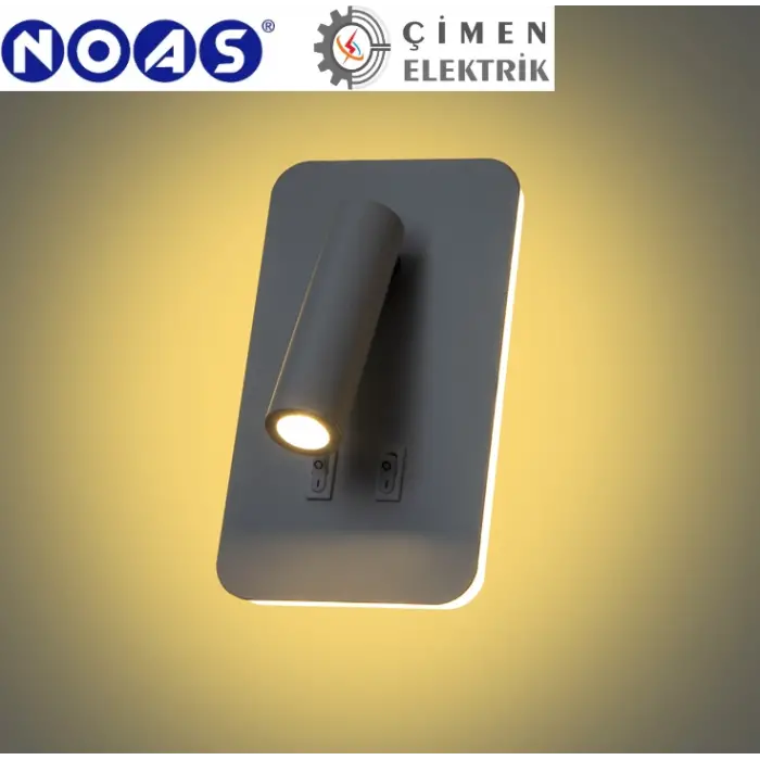 Noas YL85 0732 Siyah Kasa Ronda Led Dekoratif Aplik 3+7W 3200K Gün Işığı