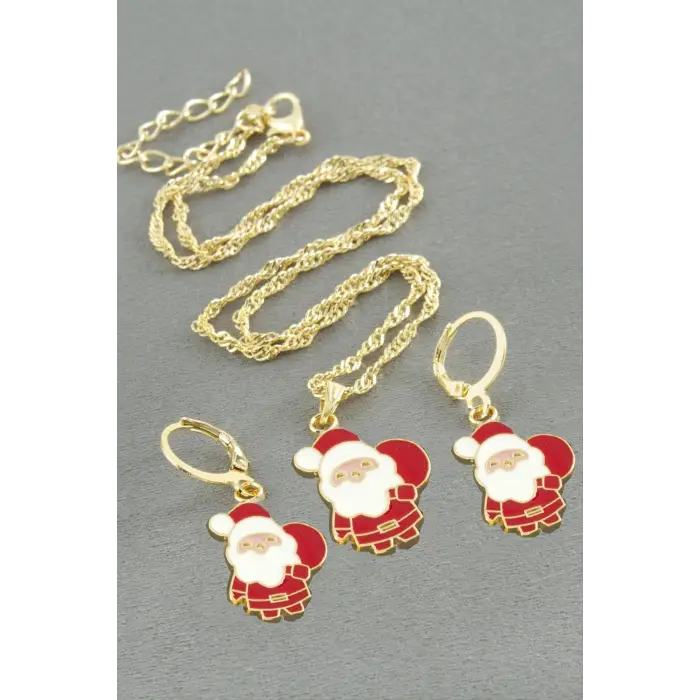 Noel Baba Yılbaşı Kutulu Zincir Kolye Set