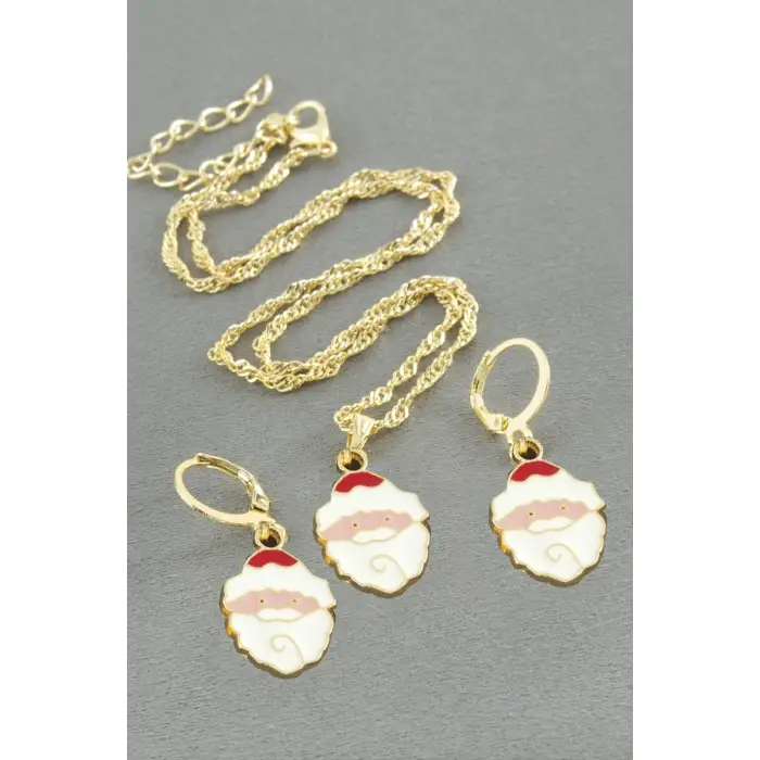 Noel Baba Yılbaşı Kutulu Zincir Kolye Set