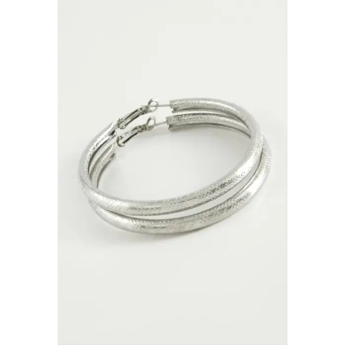 Noktalı Boru Halka Küpe 5 cm