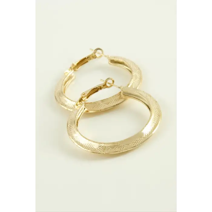 Noktalı Halka Küpe 4 cm