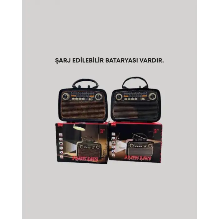 Nostaljik Radyo Görünümlü Bluetooth Hoparlör – Fm/am Yayın, Kablosuz Bağlantı, Şarj Edilebilir