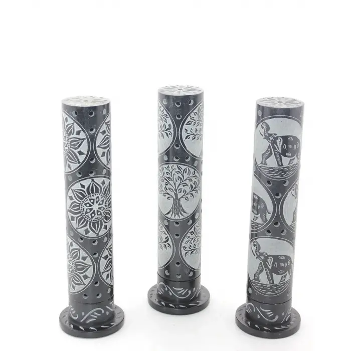 Obsidian Taşı İşlemeli Kule Tütsülük Model 2