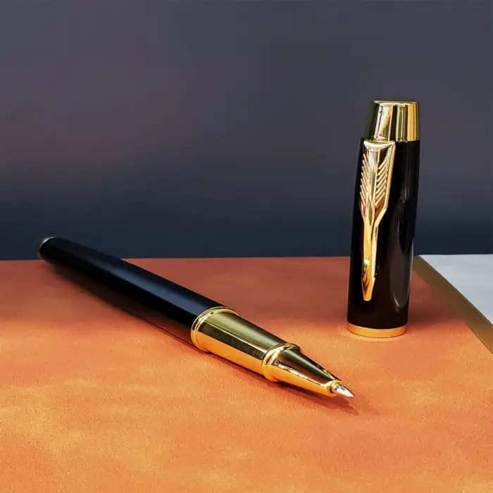 Öğretmenler Günü Özel Siyah Deri Defter Ve Metal Roller Kalem Hediye Seti