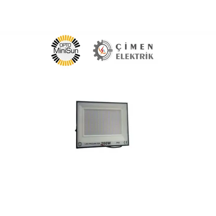 OPTO MİNİSUN M38200 200W Led Projektör 6400K Beyaz Işık