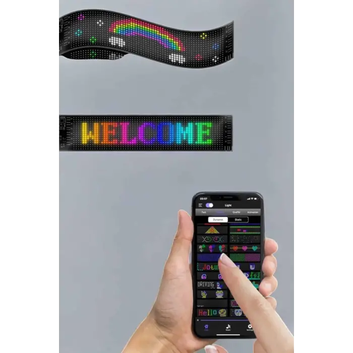 Otomobil Uyumlu Led Matrix Dijital Ekran Bluetooth Bağlantılı