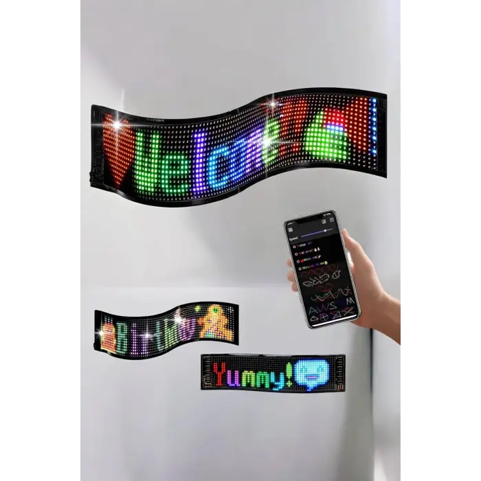 Otomobil Uyumlu Led Matrix Dijital Ekran Bluetooth Bağlantılı