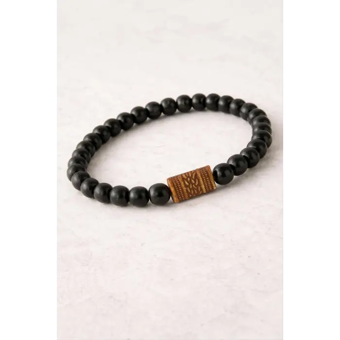 Oval Bambu Ahşap Bileklik 8 mm