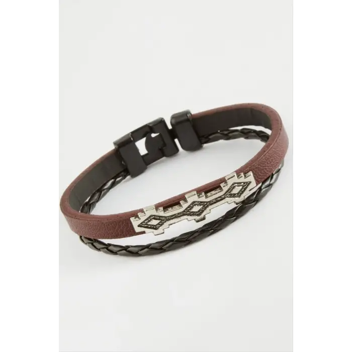 Oval Kaliteli Suni Deri Bileklik