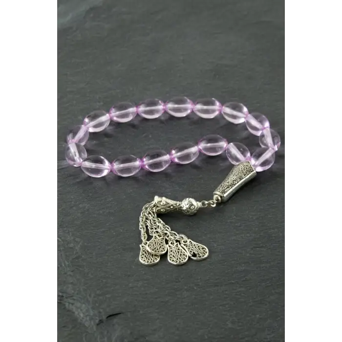 Oval Kesim Cam Tesbih Ürün boyu 10*14 mm