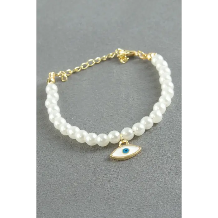 Oval Nazar İnci Bileklik