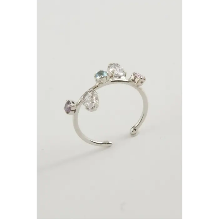 Oval Renkli Taşlı Yüzük