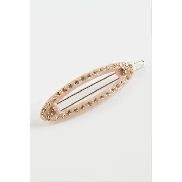 Oval Taşlı Klipsli Toka