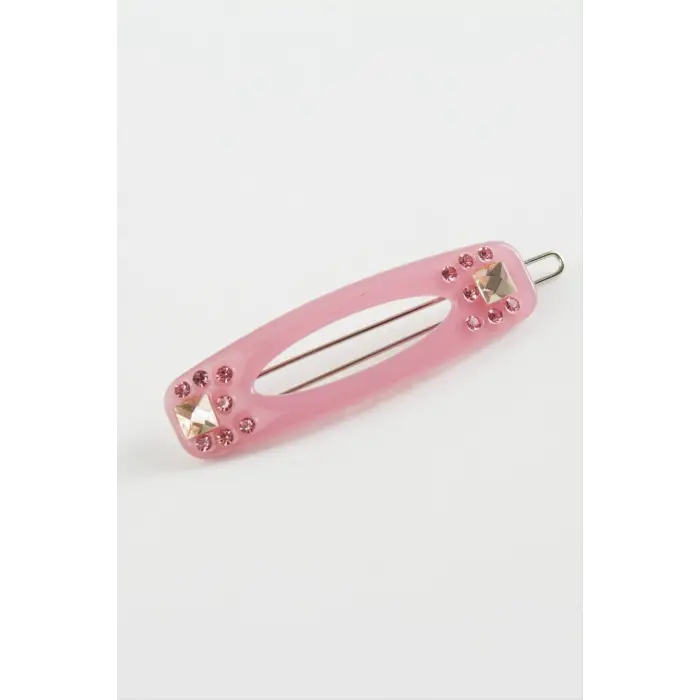 Oval Taşlı Klipsli Toka