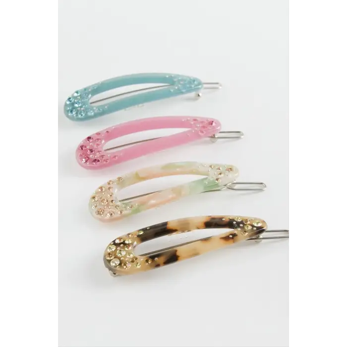 Oval Taşlı Klipsli Toka